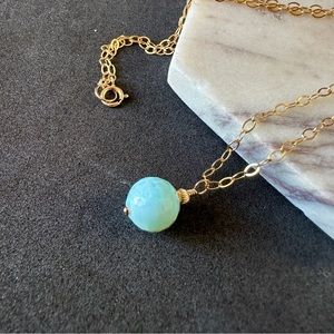 Larimar Pendant Necklace 14k Gold Filled